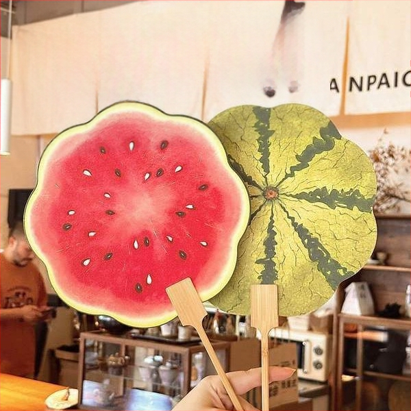 Klassz ajándék barátnőknek, csoportos rajongói kellékek, robbanások, meleg nyári, görögdinnye, kézzel festett, édes rajongó