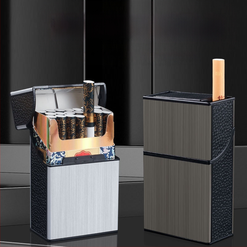 8004B Dvigubo atidarymo dangtelio metalinis cigarečių dėklas su užsegimu, atsparus suspaudimui, atsparus drėgmei, atsparus prakaitui, stumdomas, dvigubos paskirties, vielos tempimo rėmas, didelė talpa