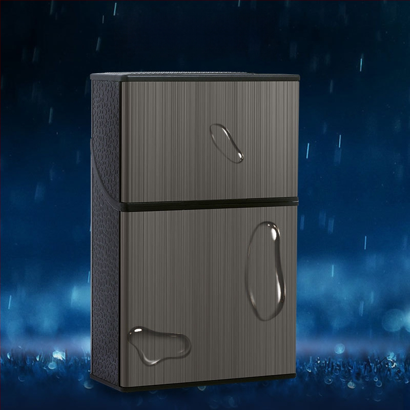 8004B Dvigubo atidarymo dangtelio metalinis cigarečių dėklas su užsegimu, atsparus suspaudimui, atsparus drėgmei, atsparus prakaitui, stumdomas, dvigubos paskirties, vielos tempimo rėmas, didelė talpa