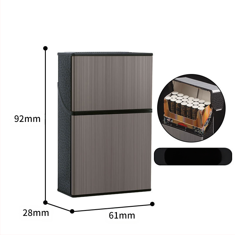 8004B Dvigubo atidarymo dangtelio metalinis cigarečių dėklas su užsegimu, atsparus suspaudimui, atsparus drėgmei, atsparus prakaitui, stumdomas, dvigubos paskirties, vielos tempimo rėmas, didelė talpa