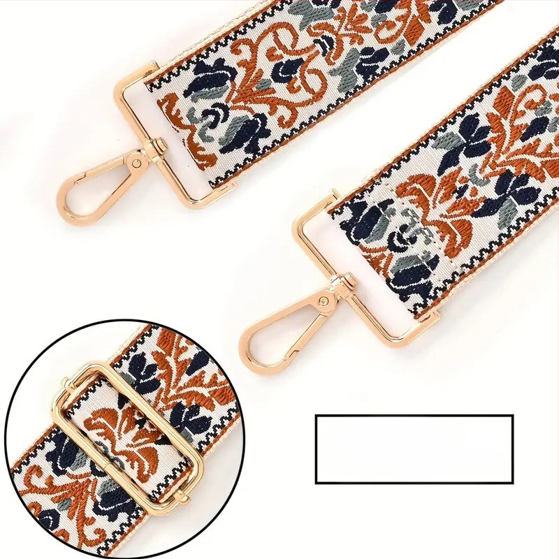 Rankinė per petį su itin plačiais aksesuarais, spalvinga rankinė, storas dirželis, ilgas pakaitinis dirželis, reguliuojamas universalus krepšys per petį