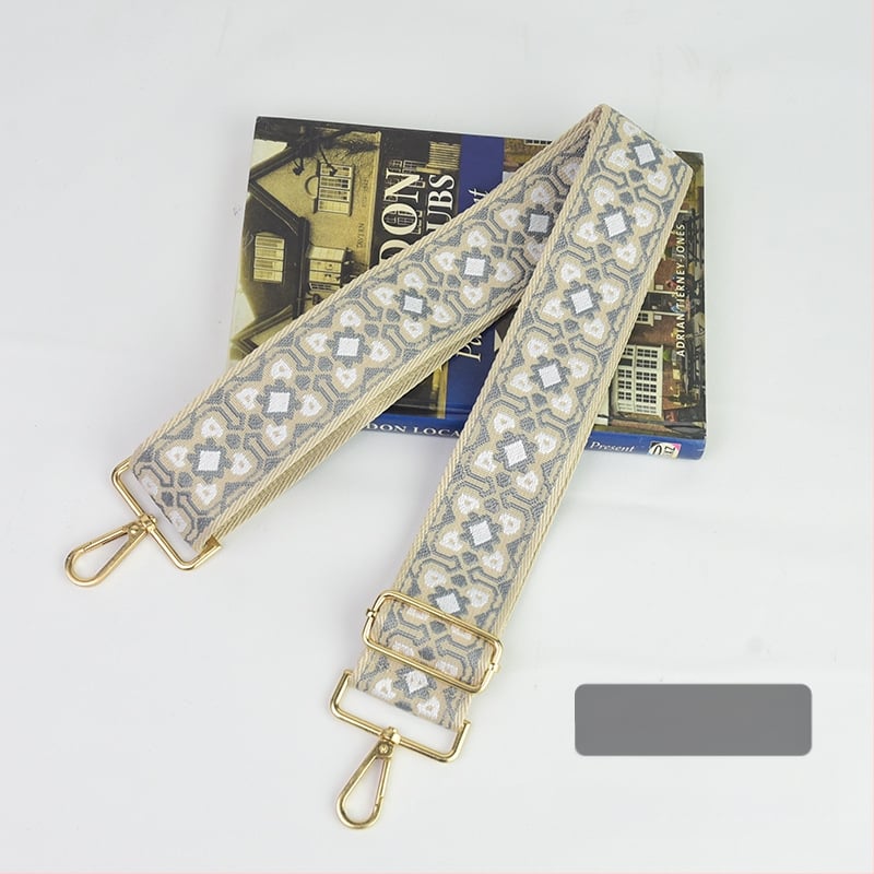 Rankinė per petį su itin plačiais aksesuarais, spalvinga rankinė, storas dirželis, ilgas pakaitinis dirželis, reguliuojamas universalus krepšys per petį