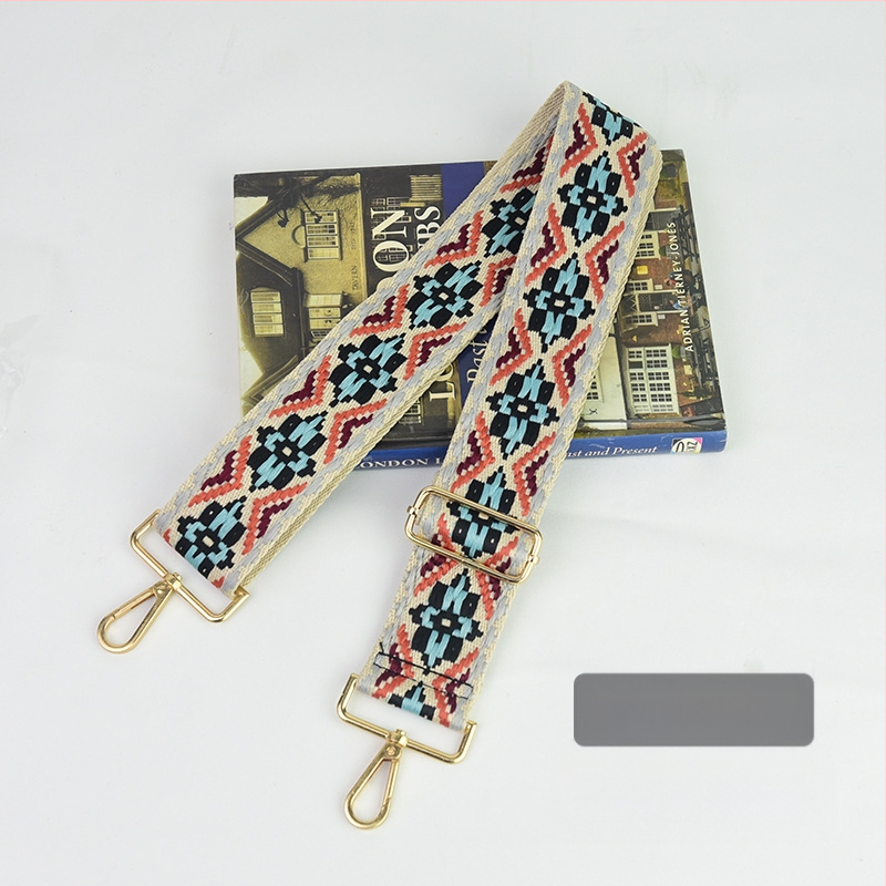 Rankinė per petį su itin plačiais aksesuarais, spalvinga rankinė, storas dirželis, ilgas pakaitinis dirželis, reguliuojamas universalus krepšys per petį