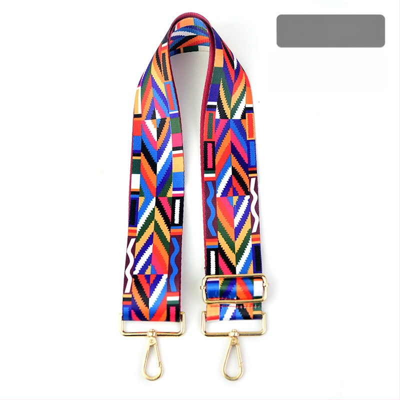 Rankinė per petį su itin plačiais aksesuarais, spalvinga rankinė, storas dirželis, ilgas pakaitinis dirželis, reguliuojamas universalus krepšys per petį