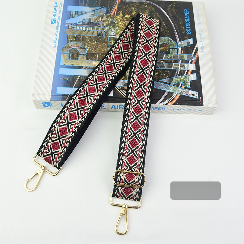 Rankinė per petį su itin plačiais aksesuarais, spalvinga rankinė, storas dirželis, ilgas pakaitinis dirželis, reguliuojamas universalus krepšys per petį