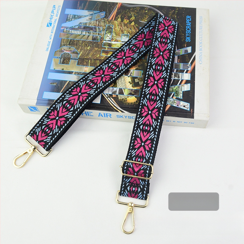 Rankinė per petį su itin plačiais aksesuarais, spalvinga rankinė, storas dirželis, ilgas pakaitinis dirželis, reguliuojamas universalus krepšys per petį