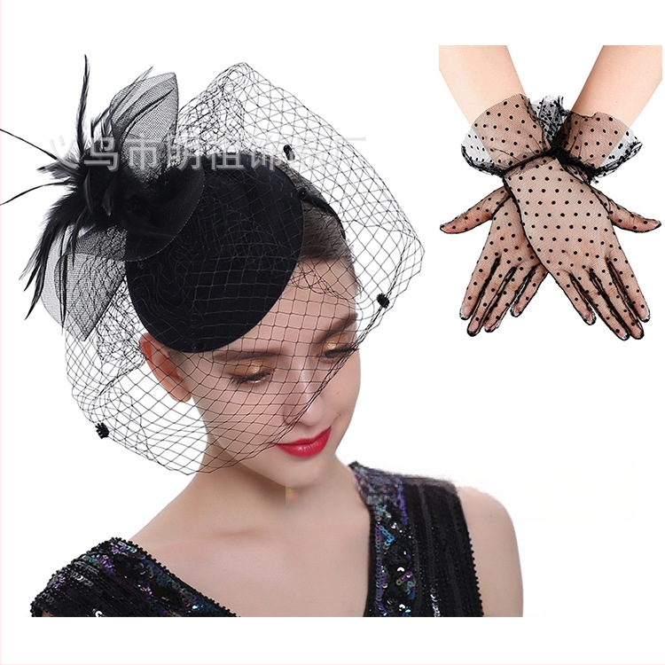 Európai és amerikai hajdíszek, menyasszony, toll, virág, hálós hajcsat, kis svájcisapka, ruha, cheongsam kiegészítők, kesztyű, nyaklánc szett