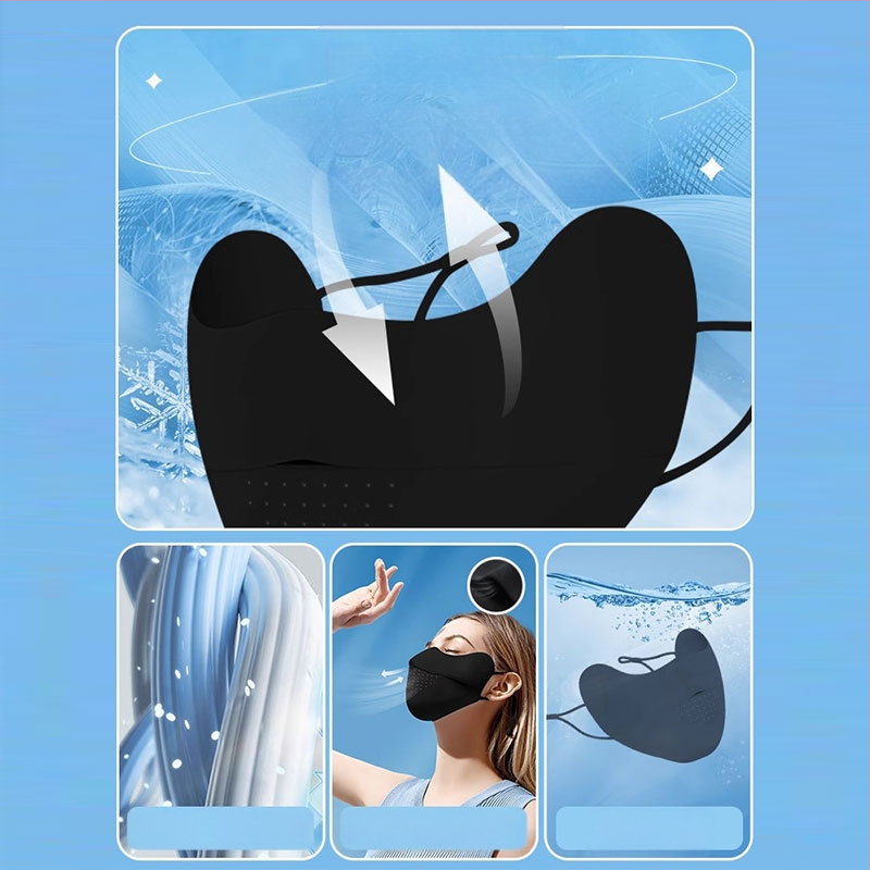 Veatu päikesekaitsega näomask, silmade kaitse, UV-vastane suvine jääsiidist päikesevari, hingav, moodne individuaalne hulgimüügi näokate