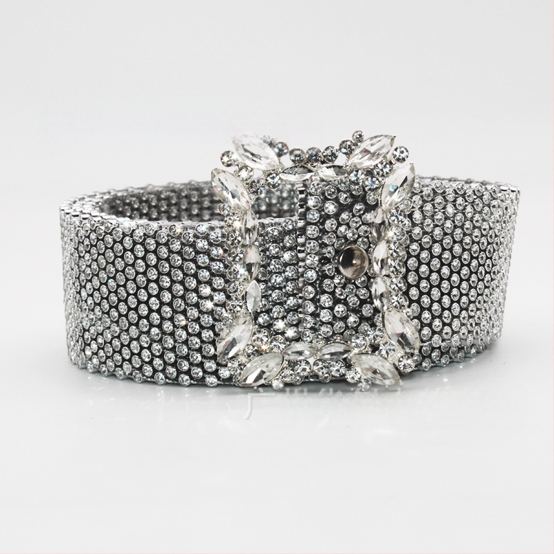 Gyári közvetlen értékesítésű új női édes gyémánt öv, 11 soros, teljes strasszos berakásos divatos öv ruházati övvel, nagykereskedelemben