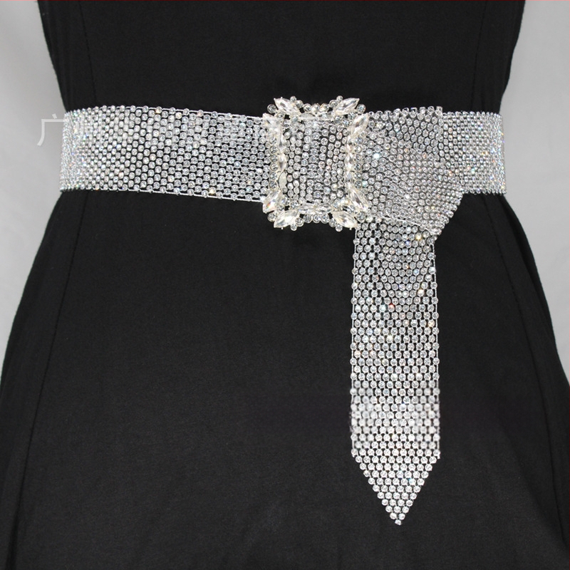 Gyári közvetlen értékesítésű új női édes gyémánt öv, 11 soros, teljes strasszos berakásos divatos öv ruházati övvel, nagykereskedelemben
