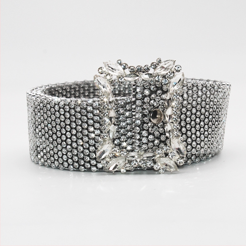 Gyári közvetlen értékesítésű új női édes gyémánt öv, 11 soros, teljes strasszos berakásos divatos öv ruházati övvel, nagykereskedelemben
