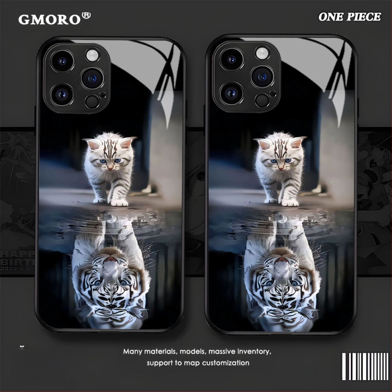 Θήκη τηλεφώνου Temu Cat Tiger για iPhone 17, με καυτές πωλήσεις, 15Pm, γυάλινη θήκη Ip12, δημιουργική, 13Pm, μοντέρνα μάρκα, 11, νέο μοντέλο