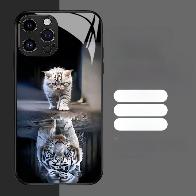 Θήκη τηλεφώνου Temu Cat Tiger για iPhone 17, με καυτές πωλήσεις, 15Pm, γυάλινη θήκη Ip12, δημιουργική, 13Pm, μοντέρνα μάρκα, 11, νέο μοντέλο