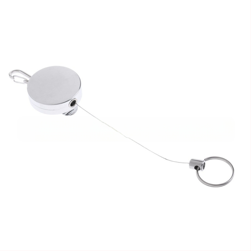 Határokon átnyúló, népszerű, 4 cm-es, teljesen fémből készült, könnyen húzható csattal, könnyen húzható drótkötél-húzóval, elveszett biztonsági kültéri teleszkópos kulcstartóval