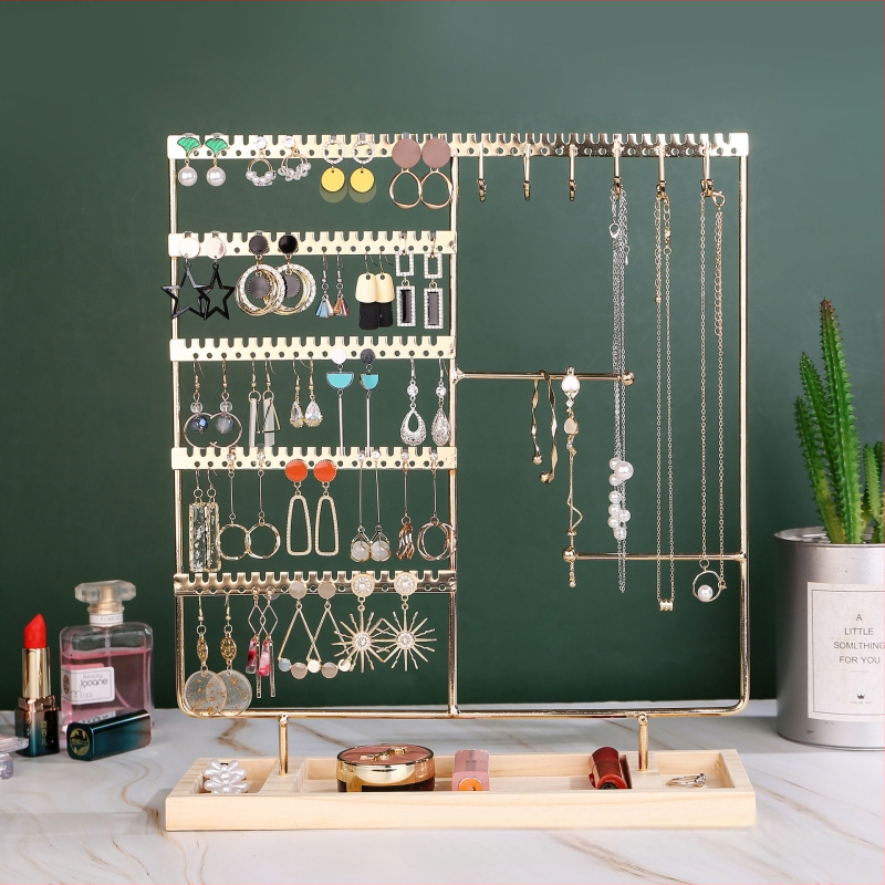 Amazon Hot fülbevalók kijelző állvány kivehető fa talpú ékszer fülbevalók ékszer állvány nyaklánc tároló állvány