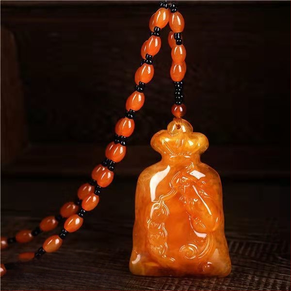 Új Po Bloody pulóverlánc, csúcskategóriás vízcsepp medál, hosszú, sokoldalú nyári utánzatú viaszméz nyaklánc női nyakpánt ajándékba