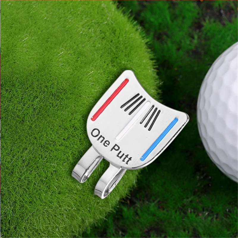 Határokon átnyúló golf sapka klip golf klip jelölés egyszerű betűs golf fém mágneses golyó címke
