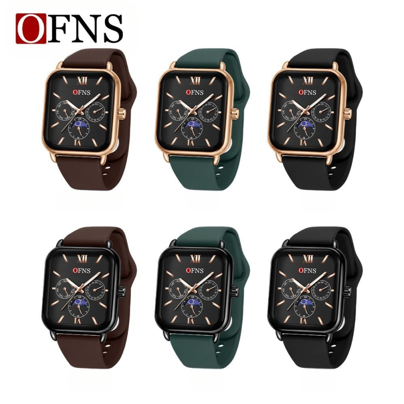 O'Fannie időt rázó robbanásveszélyes négyzet alakú kvarc női karóra Niche Sun Moon Star óra vízálló hattűs női karóra