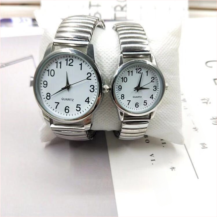 Középkorú és idős női vízálló idős férfi karóra női karóra páros karóra nagy digitális rugós acélszalagos kvarcóra