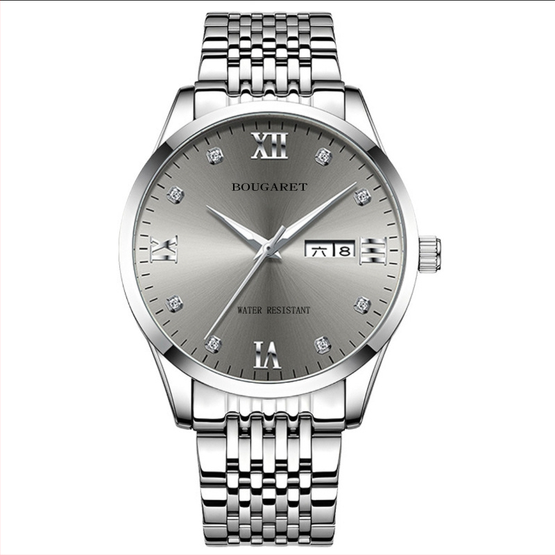 Bujialei TikTok gyors mutatós, egyrészes szállítású, vízálló, világító naptáras, koreai stílusú, hamis, mechanikusan cserélhető óra, új férfi karóra