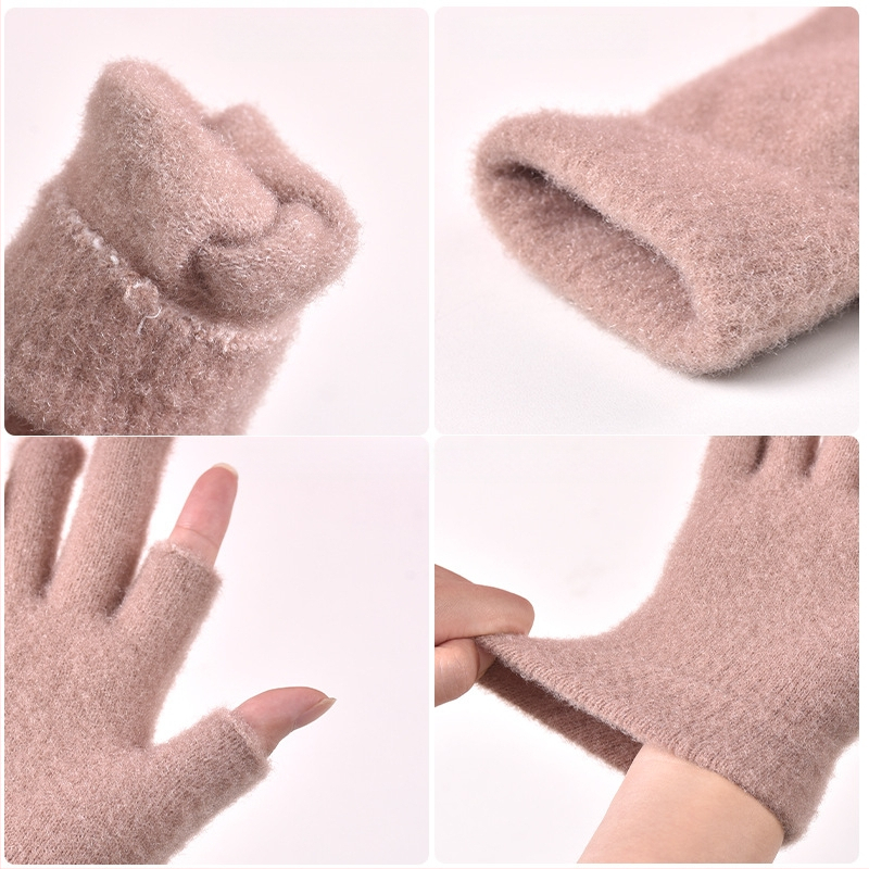 Žiemos nesandarūs dviejų pirštų krištolo siūlai Naujas produktas Vyrų ir moterų studentų žaidimas Mobilusis telefonas Jutiklinis ekranas Megztos pirštinės Neslystančios