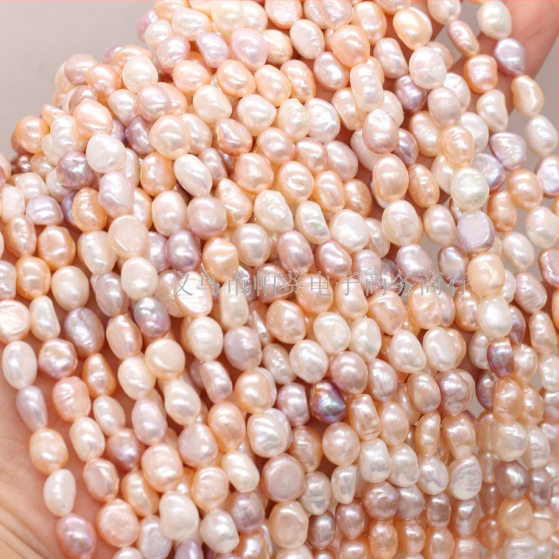 Édesvízi gyöngy, egyenes lyukú, természetes színű, vegyes színű, barkácsoláshoz használt ékszerkiegészítők, kézzel készített, félkész ékszerek, nyakláncok, nagykereskedelem