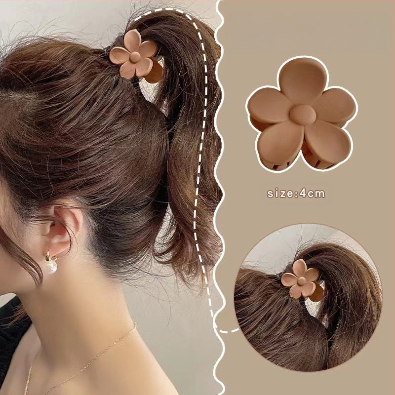 Plüss virágos hajtű női fejpánt, közepes méretű, fejlett érzéki klip, kiber híresség cápacsatos hajtű fejfedő, kis méret