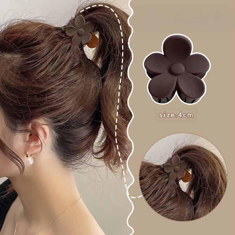 Plüss virágos hajtű női fejpánt, közepes méretű, fejlett érzéki klip, kiber híresség cápacsatos hajtű fejfedő, kis méret