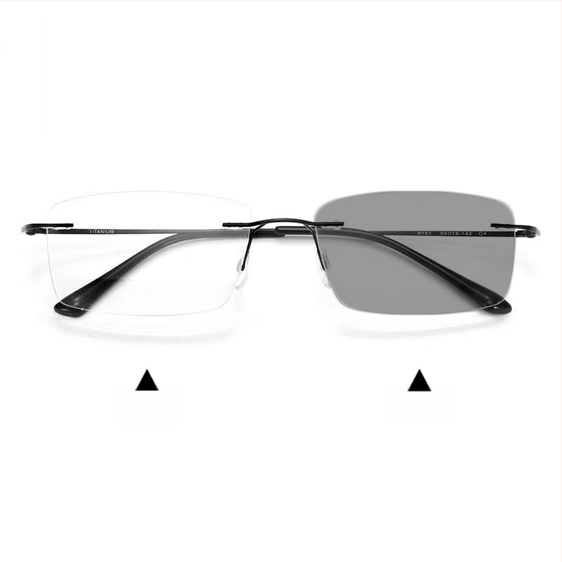 Fotokromatikus, kék fény elleni védelemmel ellátott olvasószemüveg középkorú és idős férfiaknak, progresszív, többfókuszos olvasószemüveg, ultrakönnyű, keret nélküli olvasószemüveg