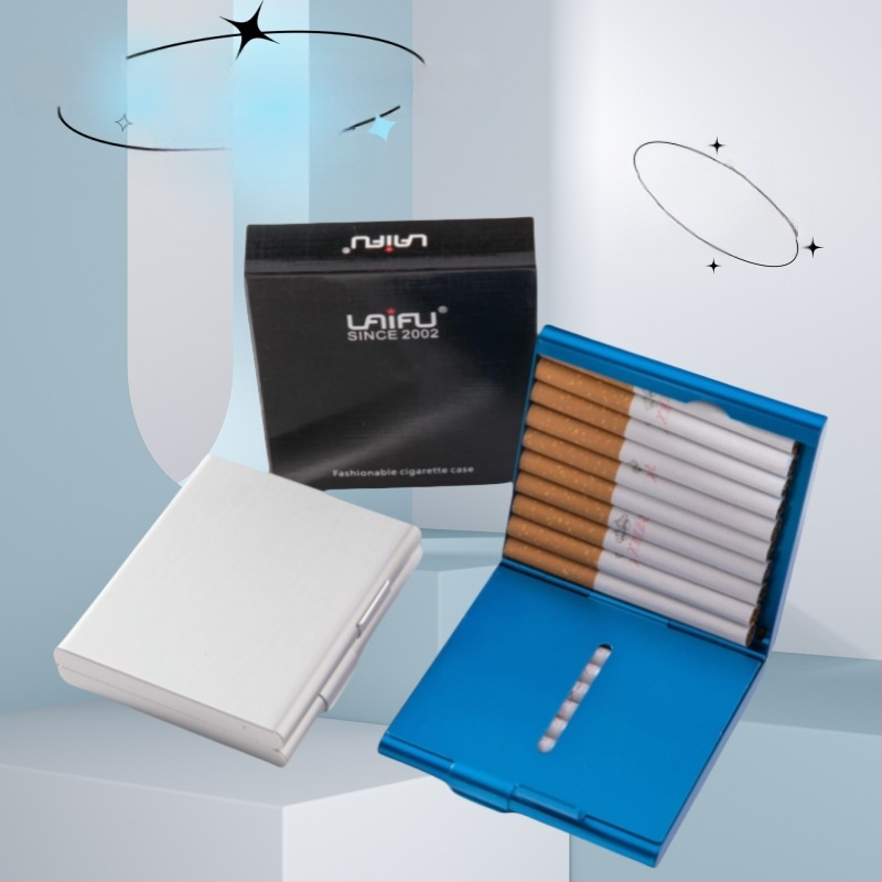 Laifu összecsukható cigarettatartó, ultravékony alumíniumötvözetből, kétoldalas, összecsukható, 20 darabos, durva cigarettatartó, divatos, kiváló férfi cigarettatartó