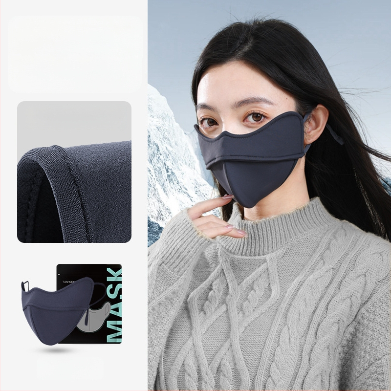 Nailoninė termo kaukė rudeniui ir žiemai su 5D nosies juostele, su fliso pamušalu, trimatė, unisex, atspari vėjui ir šalčiui, tinka važinėjimui dviračiu ir slidinėjimui, tiesiogiai iš gamyklos.