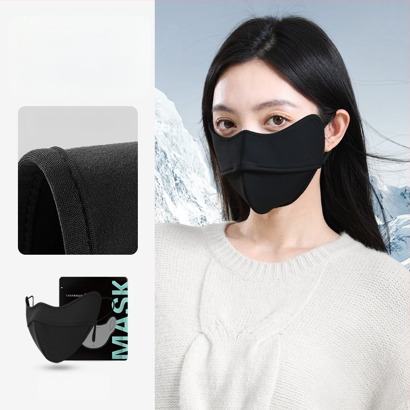 Nailoninė termo kaukė rudeniui ir žiemai su 5D nosies juostele, su fliso pamušalu, trimatė, unisex, atspari vėjui ir šalčiui, tinka važinėjimui dviračiu ir slidinėjimui, tiesiogiai iš gamyklos.