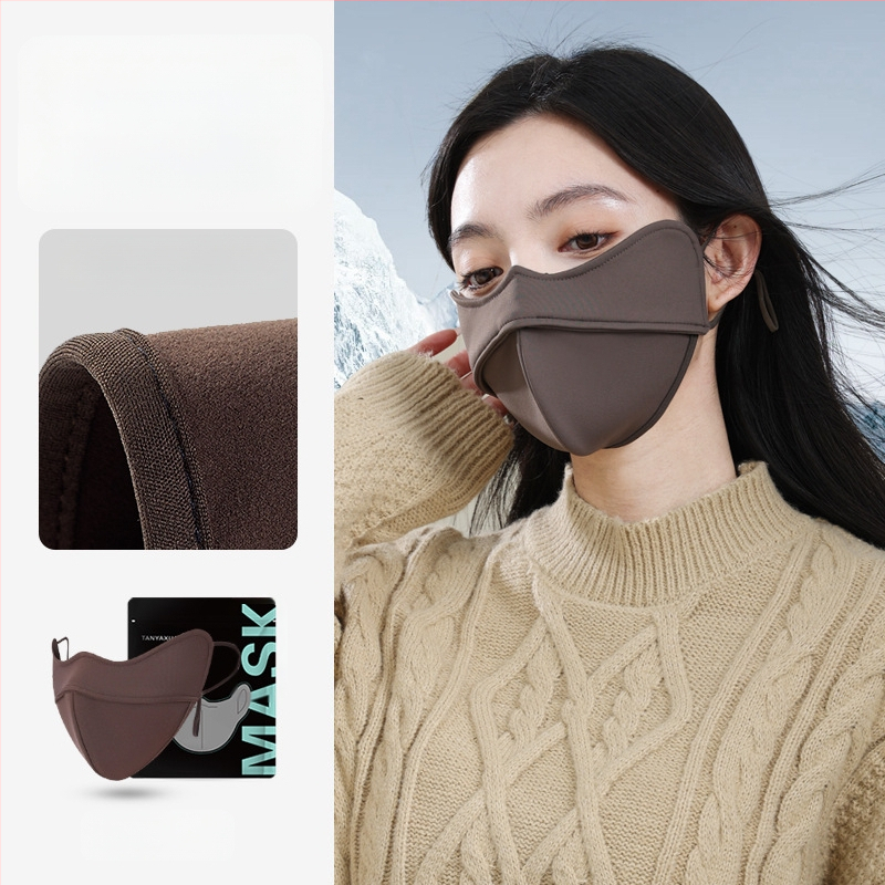 Nailoninė termo kaukė rudeniui ir žiemai su 5D nosies juostele, su fliso pamušalu, trimatė, unisex, atspari vėjui ir šalčiui, tinka važinėjimui dviračiu ir slidinėjimui, tiesiogiai iš gamyklos.