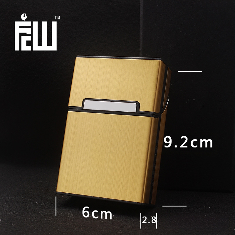 Koreai FCW férfi 20 darabos, szálcsiszolt alumínium cigarettatartó céglogóval, lézeres nagykereskedelemmel