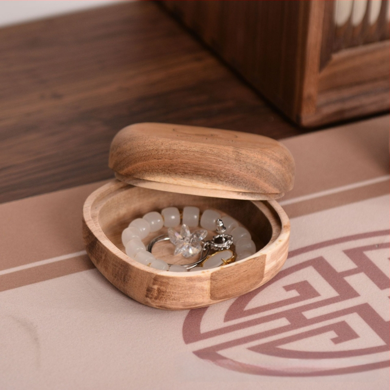 Kūrybinė akacijos medžio papuošalų dėžutė, staliniai auskarai, apyrankės, papuošalų pakavimo dėžutė, medžio masyvo nešiojamų papuošalų medinė dėžutė