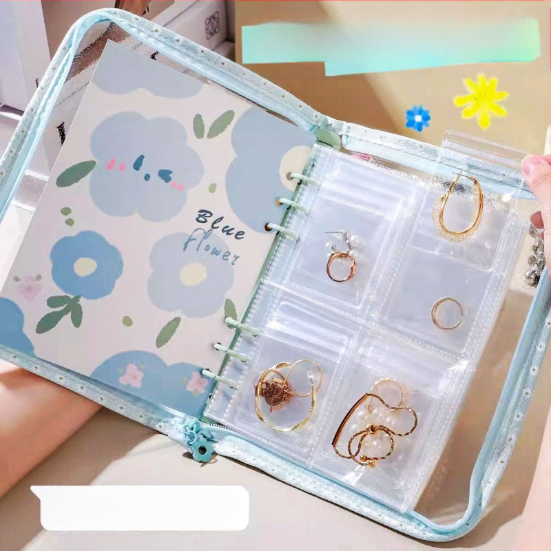 Väike lilleline lukuga raamat, oksüdatsioonivastased kõrvarõngad, kaelakeed, kõrvarõngad, kõrvarõngad, ehted, käeaksessuaarid, suletud kotid, hoiuraamatud, ehete hoiustamine