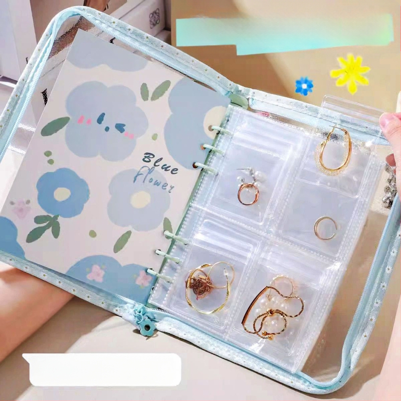 Väike lilleline lukuga raamat, oksüdatsioonivastased kõrvarõngad, kaelakeed, kõrvarõngad, kõrvarõngad, ehted, käeaksessuaarid, suletud kotid, hoiuraamatud, ehete hoiustamine