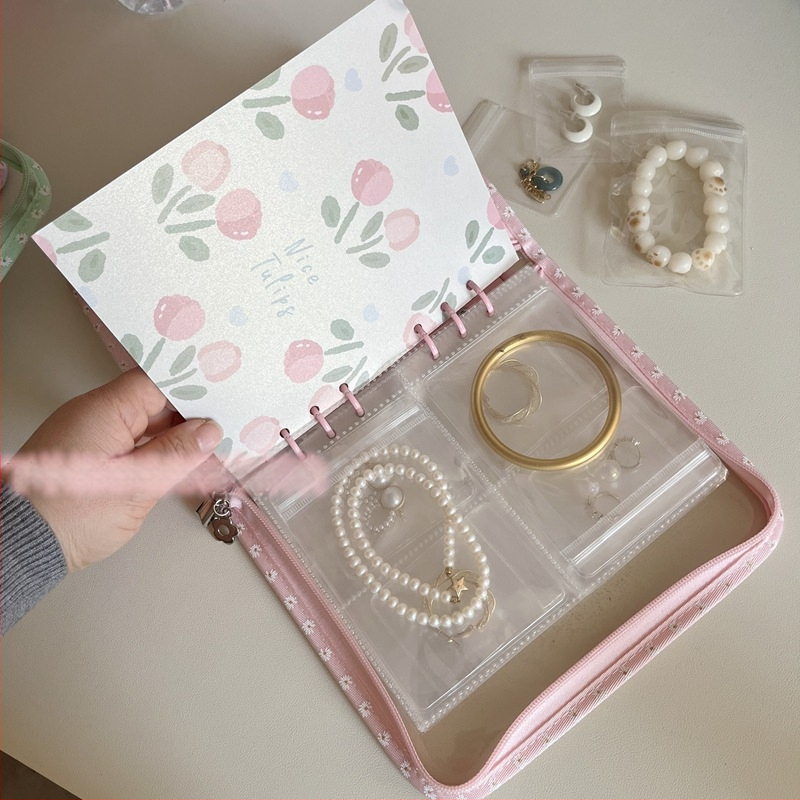 Väike lilleline lukuga raamat, oksüdatsioonivastased kõrvarõngad, kaelakeed, kõrvarõngad, kõrvarõngad, ehted, käeaksessuaarid, suletud kotid, hoiuraamatud, ehete hoiustamine