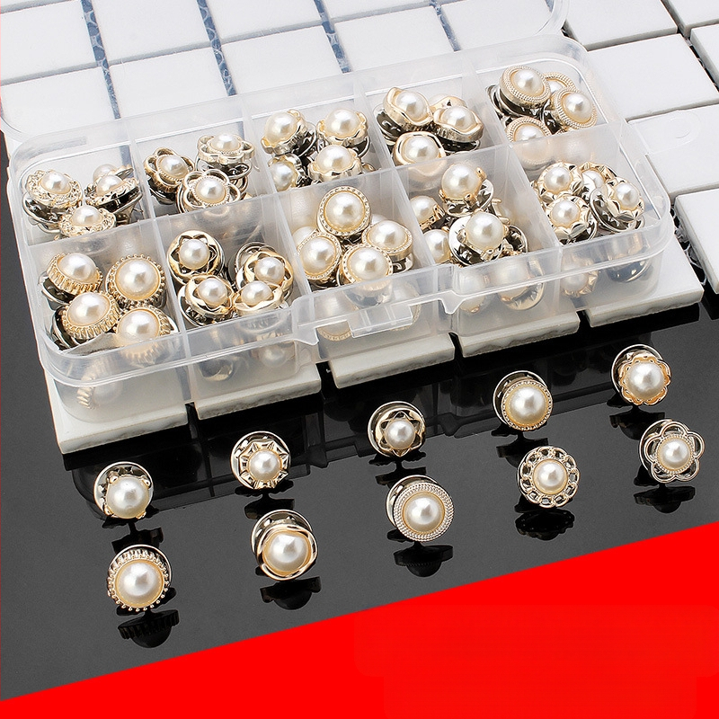 Rejtett kitettség elleni gomb ing bross gomb varrás nélküli gomb gyöngy apró illatos stílusú rejtett gomb