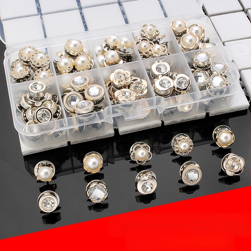 Rejtett kitettség elleni gomb ing bross gomb varrás nélküli gomb gyöngy apró illatos stílusú rejtett gomb