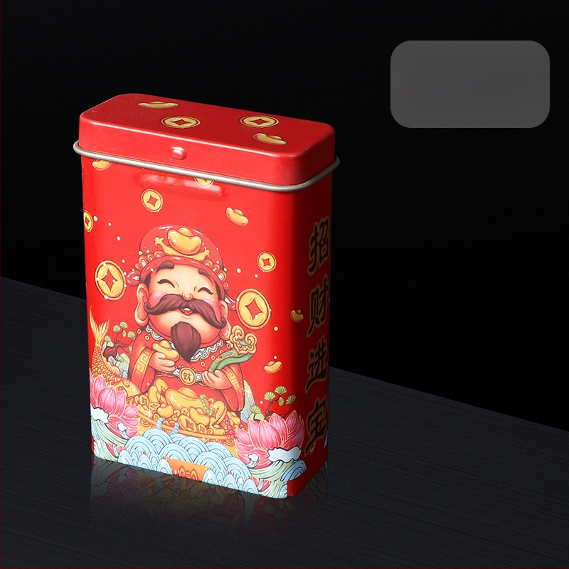 Nauja 20 vnt. pakuotė su atlenkiamu metaliniu integruotu cigarečių dėklu, kūrybinga, daugiafunkcinė, vandeniui ir drėgmei atspari vyriška skardinė dėžutė, tiesiogiai parduodama