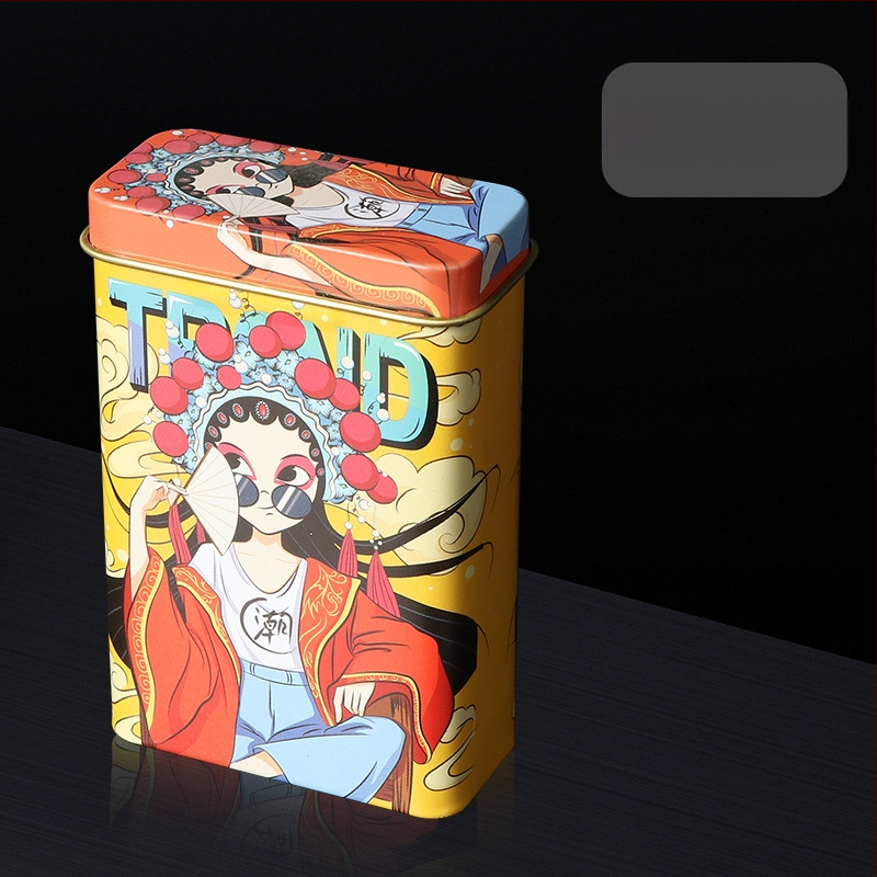 Nauja 20 vnt. pakuotė su atlenkiamu metaliniu integruotu cigarečių dėklu, kūrybinga, daugiafunkcinė, vandeniui ir drėgmei atspari vyriška skardinė dėžutė, tiesiogiai parduodama