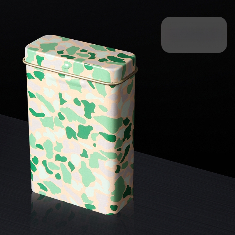 Nauja 20 vnt. pakuotė su atlenkiamu metaliniu integruotu cigarečių dėklu, kūrybinga, daugiafunkcinė, vandeniui ir drėgmei atspari vyriška skardinė dėžutė, tiesiogiai parduodama