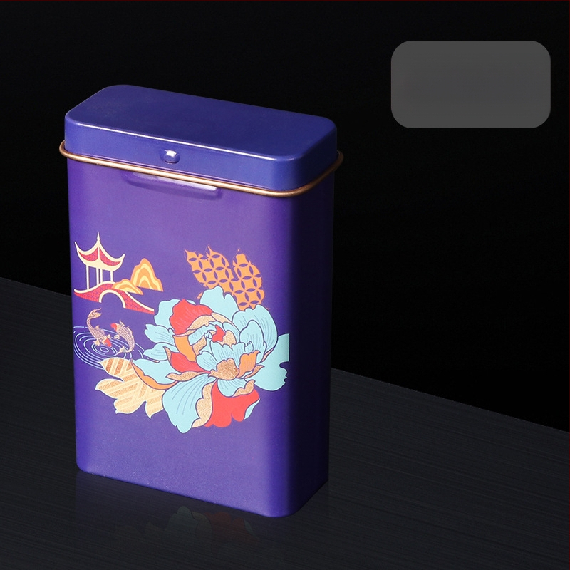 Nauja 20 vnt. pakuotė su atlenkiamu metaliniu integruotu cigarečių dėklu, kūrybinga, daugiafunkcinė, vandeniui ir drėgmei atspari vyriška skardinė dėžutė, tiesiogiai parduodama