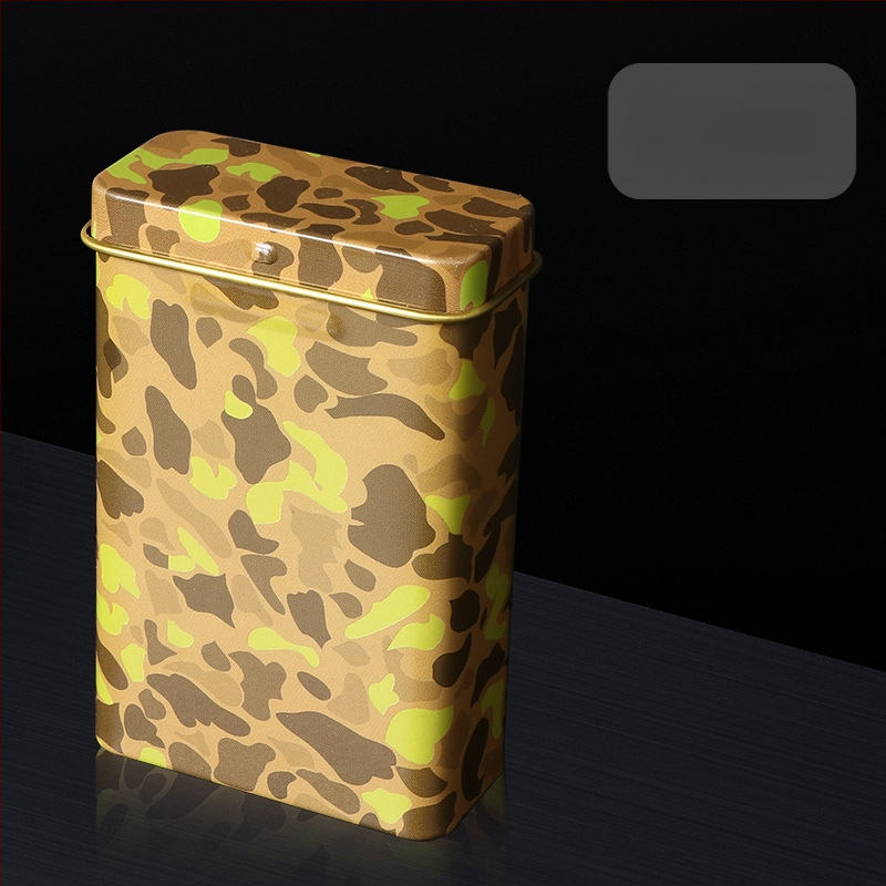 Nauja 20 vnt. pakuotė su atlenkiamu metaliniu integruotu cigarečių dėklu, kūrybinga, daugiafunkcinė, vandeniui ir drėgmei atspari vyriška skardinė dėžutė, tiesiogiai parduodama