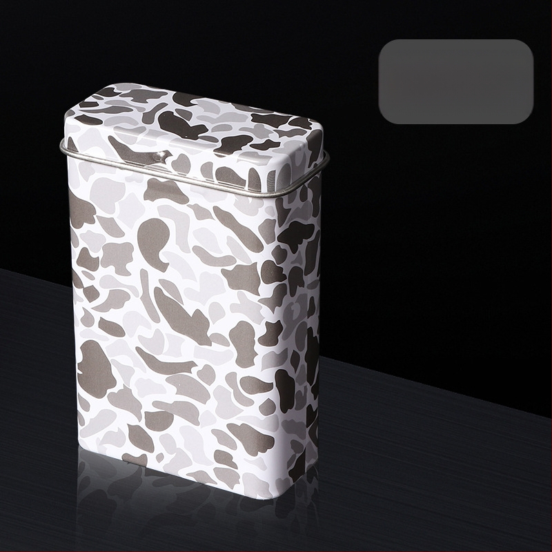 Nauja 20 vnt. pakuotė su atlenkiamu metaliniu integruotu cigarečių dėklu, kūrybinga, daugiafunkcinė, vandeniui ir drėgmei atspari vyriška skardinė dėžutė, tiesiogiai parduodama