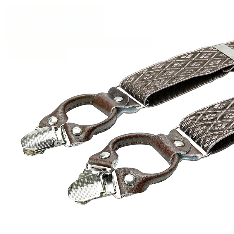 Határokon átnyúló ellátású bőr férfi pántos, erős felnőtt Y alakú öltöny, brit hatkapcsos nadrágtartó, nagykereskedelem