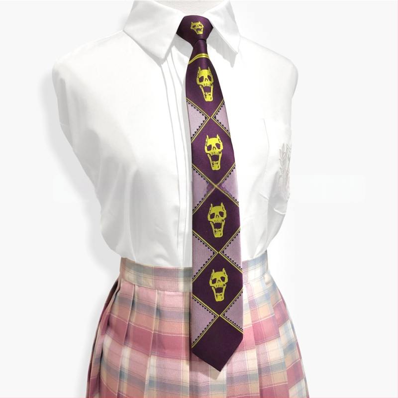 Koponya nyakkendő japán kiadás JOJO Kira Yoshio JK Anime Zipper kézjáték Csodálatos kaland Karácsony Halloween