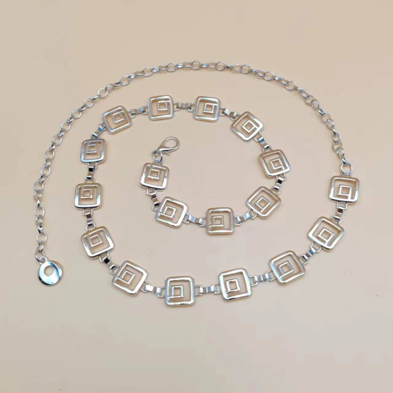 Európai és amerikai, határokon átnyúló fém deréklánc női divatos, egyszerű, mindenhez illő testlánc női nyári ruha kiegészítők övlánc