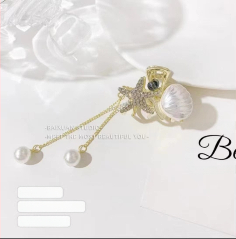 Tengeri csillag kagyló kapaszkodó női új, niche hátsó fejű, kis kapaszkodó elegáns haj cápakapocs hajtű fejdísz